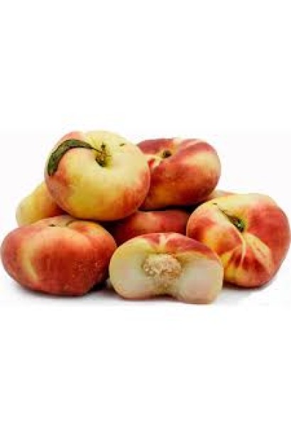 Персик Сатурн – вкус инжира в уникальных плоских плодах.